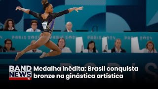 Brasil conquista bronze na ginástica artística  BandNews Tv [upl. by Annaert72]