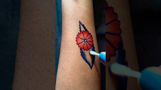 Leaf with flower tattoo design shorts trending tattoo [upl. by Aynad]