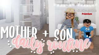 Mom amp Son Daily Routine  Bloxburg Roleplay  alixia [upl. by Auqinom245]