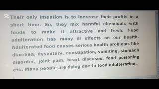 Food Adulteration  Food adulteration paragraph [upl. by Suhcnip]