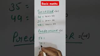 Successor and predecessor basicmaths maths mathstricks mathstables math mathematics [upl. by Joiner]