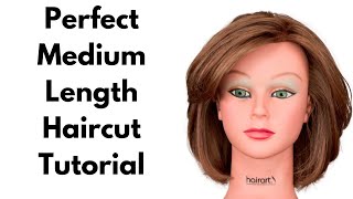 How to Cut a Medium Length Layered Haircut Step by Step Tutorial  TheSalonGuy [upl. by Noseyt696]