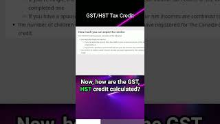 GSTHST Tax Credit taxcredits cra [upl. by Jaquenette]