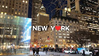 4K🇺🇸 New York City🗽🚕Walking Midtown Manhattan Day☀️amp Night🌃 Burger Joint 🍔🍟 Feb 2024 [upl. by Ecnerrat]