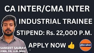 CA InterCMA Inter Industrial Trainee Vacancies in Indian Oil Corporation Ltd IOCL GovtPSU [upl. by Seavir654]