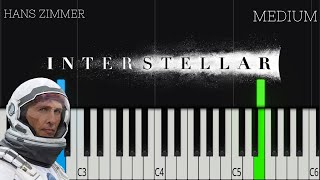 Hans Zimmer  Interstellar Main Theme  MEDIUM Piano Tutorial [upl. by Elyad]