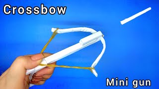 Origami crossbow mini gun  How to make paper gun stepbystep  paper craft [upl. by Letnoj]