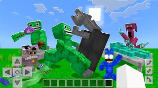 NAUGHTIFIED FIGHT in MINECRAFT PE ADDON GARTEN of BANBAN 18 [upl. by Deehan115]