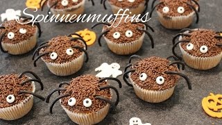 🎃 Halloween Rezept  🕷Spinnen Muffins  Halloween Muffins Halloween Cupcakes [upl. by Lerud]