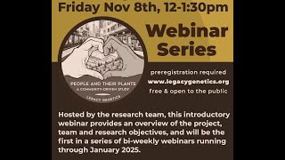 LCG Webinar 1 Project Overview Nov 8 2024 [upl. by Bonnice]