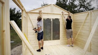 How to build a wooden house for the garden Woodworking [upl. by Davidoff]