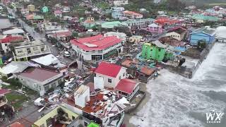 Drone Footage  Hurricane Beryl Wrecking Havoc in Carriacou Grenada Credits WxChasing [upl. by Eiluj517]