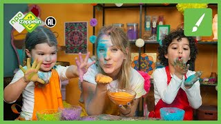 Knutselen gekleurd poeder maken om mee te gooien  HOLI 🎉 KNUTSELFEEST  NPO Zappelin [upl. by Prospero]