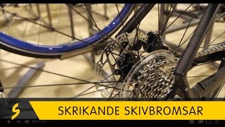 Skrikande skivbromsar på cykel [upl. by Nolie]