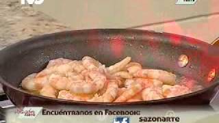 Receta para preparar Camarones al Coñac [upl. by Mokas]