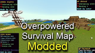 Minecraft Bedrock Overpowered Survival Modded Map [upl. by Wald]