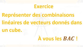 Représenter des combinaisons linéaires de vecteurs donnés Exercice [upl. by Aenert]