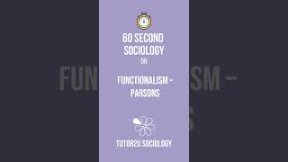 Functionalism and Parsons  60 Second Sociology Sociological Theory and Debates [upl. by Nolla]