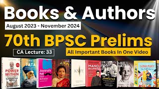 Important Books amp Authors in 1 Video 70th BPSC Current Affairs  CA lecture 33  BPSCCONCEPTWALLAH [upl. by Gnoht797]