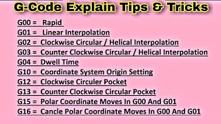 GCODE Basic Explain Cnc Programming Class [upl. by Kisung310]