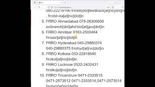 FRRO Addresses and Email ids In India [upl. by Anoyk]