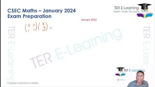 CSEC Maths  Exam Preparation January 2024 Terry David [upl. by Enovahs]