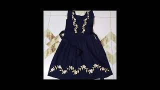 Febric painting baby dress Hand painted beautiful girls dress [upl. by Umeko]