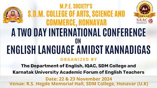 Valedictory Session  International Conference  English Language Amidst Kannadigas [upl. by Karlise]