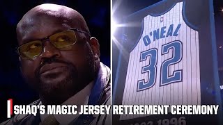 The Orlando Magic retire Shaquille ONeals jersey number 👏  NBA on ESPN [upl. by Suellen482]