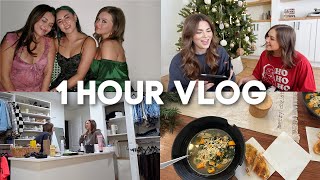 OVER 1 HR VLOG gift exchange with courtney NYC holiday party organizing ALL my pr amp cooking 🤶🏼 [upl. by Aridan]