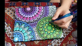 How To Paint Dot Mandalas Multiple Mandalas Layered [upl. by Notnef647]