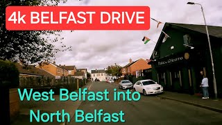 4k BELFAST DRIVE Sunday Afternoon North Belfast into West Belfast [upl. by Norrv]