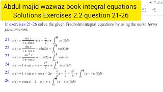 fredholm integral eq byusing the noise terms phenomenon integralequation noisetermsexercises 22 [upl. by Collum655]