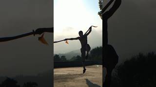 DOUBLE BROADSWORD AT SUNRISE  SHAOLIN KUNGFU SHAOLINTEMPLE SWORD [upl. by Neemsaj]