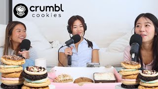 SISTER QampA WHILE TRYING ALL CRUMBL COOKIE FLAVORS [upl. by Tiena]