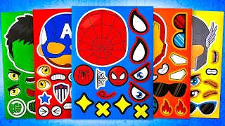 ToyASMR Satisfying with Sticker Book Marvel Super Hero Hulk Spiderman Iron Man paperplay asmr [upl. by Mallina226]