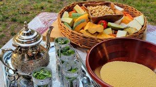 Couscous Recipe With Beef and 7 Vegetables ASMR Cooking Outdoor  How to cook Moroccan Couscous [upl. by Bald764]