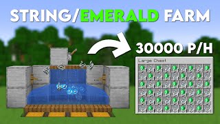 Minecraft Easy Automatic String  Emerald Farm 121 [upl. by Enitsirhk671]