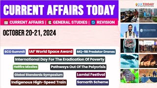 2021 October 2024 Current Affairs Today Top MCQs with Static GK amp Detailed Revision by GKTODAY 🎯 [upl. by Mailiw776]