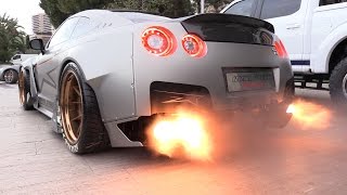 1750HP Nissan GTR FROM HELL Start Revs amp FLAMES [upl. by Nylegna]