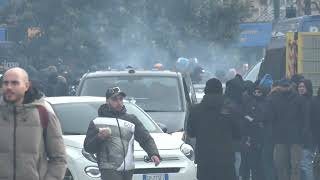 TorinoNapoli LIVE ultras napoletani arrivano in corteo 🙌🔥 [upl. by Onateyac684]