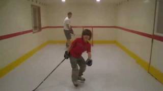 Synthetic Ice Kwik Rink in our Basement [upl. by Jarrod212]