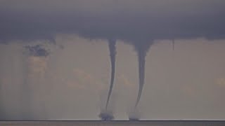 WATCH Twin waterspouts spin off Palm Beach coast [upl. by Lance]