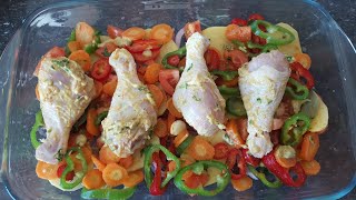 cuisse de poulet أفخاد الدجاج بالخضار في الفرن [upl. by Ecnerual]