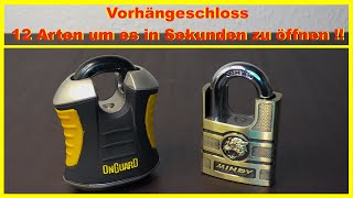 12 Arten Vorhängeschloss ÖffnenVorhängeschloss knackencrack padlockFahrradschloss Knackenöffnen [upl. by Florence830]