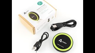 Aukey wireless Charger review  مراجعة لشاحن لاسلكي [upl. by Jerrie876]