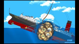 Sinking the ship RMS Mauretania in Floating Sandbox simulator  Part 3 [upl. by Yanal711]