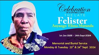 CELEBRATING THE LIFE OF Felister Anyango Elima Mutanda 1926  2024 [upl. by Vanzant]