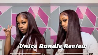 Unice Hair Bundles Review 2023  Straighting My Sew In 22” 24” 26” VlogMas Day 1 [upl. by Rehteh]