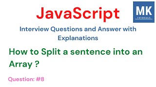 JavaScript Interview Questions  8  How to Split a sentence into an array javascript typescript [upl. by Ennasor]